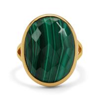 Congo Malachite Ring in Gold Plated Sterling Silver 18cts