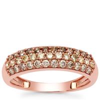 Natural Ombre Diamonds Ring in 9K Rose Gold 0.75ct