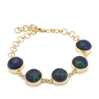 Azure Malachite Bracelet in Gold Plated Sterling Silver 30.32cts
