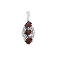 Burmese Multi-Colour Spinel Pendant with White Zircon in Sterling Silver ATGW 3.01cts