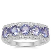 Tanzanite Ring with White Zircon in Sterling Silver 1.91cts