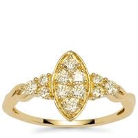Natural Yellow Diamonds Ring in 9K Gold 0.51ct