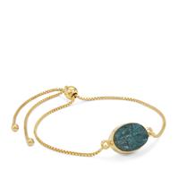 Apatite Drusy Slider Bracelet in Gold Plated Sterling Silver 7.35cts