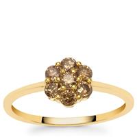 Cape Champagne Diamonds Ring in 9K Gold 0.50ct