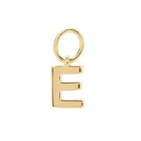 Molte E Letter Charm in Gold Plated Silver