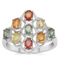 Songea Rainbow Sapphire Ring in Sterling Silver 2.15cts
