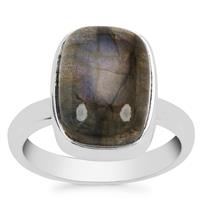Purple Labradorite Ring in Sterling Silver 8cts