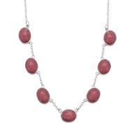 Thulite Necklace in Sterling Silver 31cts