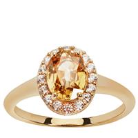 Kaduna Canary and White Zircon Ring in 9K Gold 2.29cts