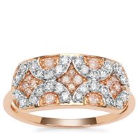 Natural Pink Diamond Ring with White Diamond in 9K Rose Gold 0.53ct