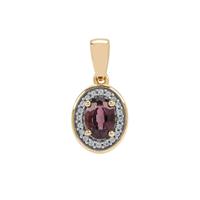 Burmese Purple Spinel Pendant with White Zircon in 9K Gold 1.10cts