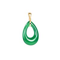 Green Onyx Pendant in Gold Tone Sterling Silver 17.50cts
