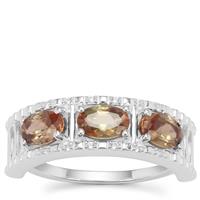 Sopa Andalusite Ring with White Zircon in Sterling Silver 1.36cts
