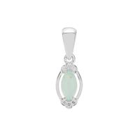 Gem-Jelly™ Aquaprase™ Pendant with Diamond in Sterling Silver 0.60ct