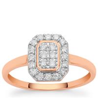 Canadian Diamonds Ring in 9K Rose Gold 0.34ct
