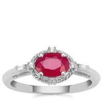 John Saul Ruby Ring with White Zircon in Sterling Silver 1.15cts