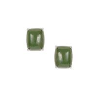Canadian Nephrite Jade Earrings  in Sterling Silver 6.40cts