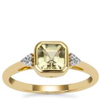 Asscher Cut Csarite® Ring with White Zircon in 9K Gold 1.40cts