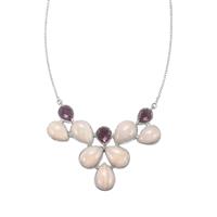Rose De France Amethyst Necklace with Pink Aragonite in Sterling Silver 77.25cts