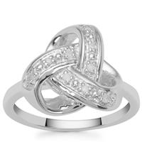 Diamond Ring in Sterling Silver 0.08ct