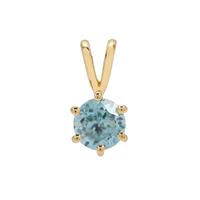 Ratanakiri Blue Zircon Pendant in Gold Plated Sterling Silver 1.60cts