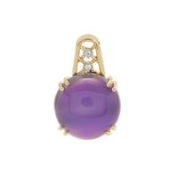 Purple Moonstone Pendant with White Zircon in 9K Gold 10.75cts