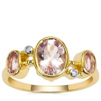 Cherry Blossom™ Morganite Ring with Diamond in 9K Gold 1.55cts