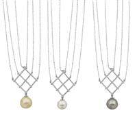 Cultured Pearl Sterling Silver Necklace (Choice of 3 Pearl Types)
