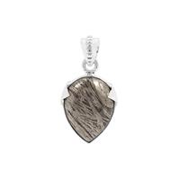 Feather Pyrite Pendant in Sterling Silver 17cts