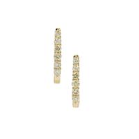 Natural Canary Diamonds Earrings in 9K Gold 0.52ct