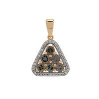 East African Colour Change Garnet Pendant with White Zircon in 9K Gold 1.35cts