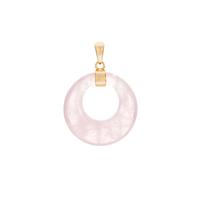 Rose Quartz Pendant in Gold Tone Sterling Silver 22.21cts