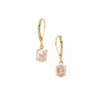 Lehrer Torus Ring Rose De France Amethyst Earrings with Natural Pink Diamonds in 9K Gold 0.80ct