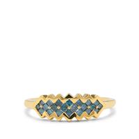 Blue Diamonds Ring in 9K Gold 0.43ct