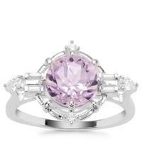 Moroccan Amethyst Ring with White Zircon in Sterling Silver 2.13cts