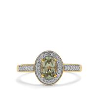 Csarite® Ring with Diamond in 9K Gold 1cts