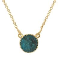 Apatite Drusy Necklace in Gold Plated Sterling Silver 4.85cts