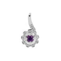 Moroccan Amethyst Pendant with White Zircon in Sterling Silver 0.25ct