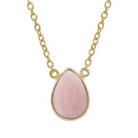 Peruvian pink Opal Necklace in Gold Plated Sterling Silver 3.13cts