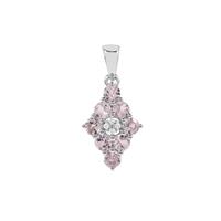 Andhra Pradesh Spinel Pendant with White Zircon in Sterling Silver 1.56cts