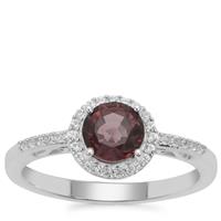 Burmese Spinel Ring with White Zircon in Sterling Silver 1.24cts