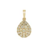Natural Yellow Diamonds Pendant in 9K Gold 1cts