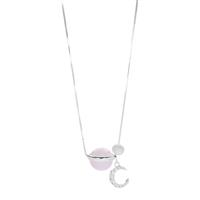 White Moonstone Necklace with White Topaz in Sterling Silver 8.16cts