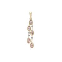 Cherry Blossom™ Morganite Pendant with Diamond in 9K Gold 1.10cts