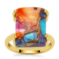 Multi-Color Oyster Copper Mohave Turquoise  Ring in Gold Plated Sterling Silver 12cts