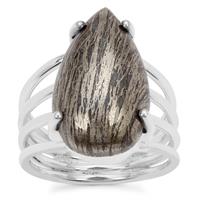 Feather Pyrite Ring in Sterling Silver 13cts