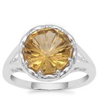 Honeycomb Cut Champagne Quartz Ring in Sterling Silver 3.25cts