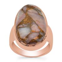 Copper Mojave Pink Opal Ring in Rose Gold Plated Sterling Silver 16.50cts