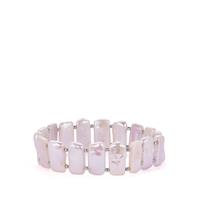 Baroque Cultured Pearl Elastic Bracelet featuring Brass Beads (13mm x 8mm)