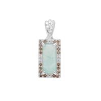 Gem-Jelly™ Aquaprase™ Pendant with Champagne Diamond in Sterling Silver 1cts